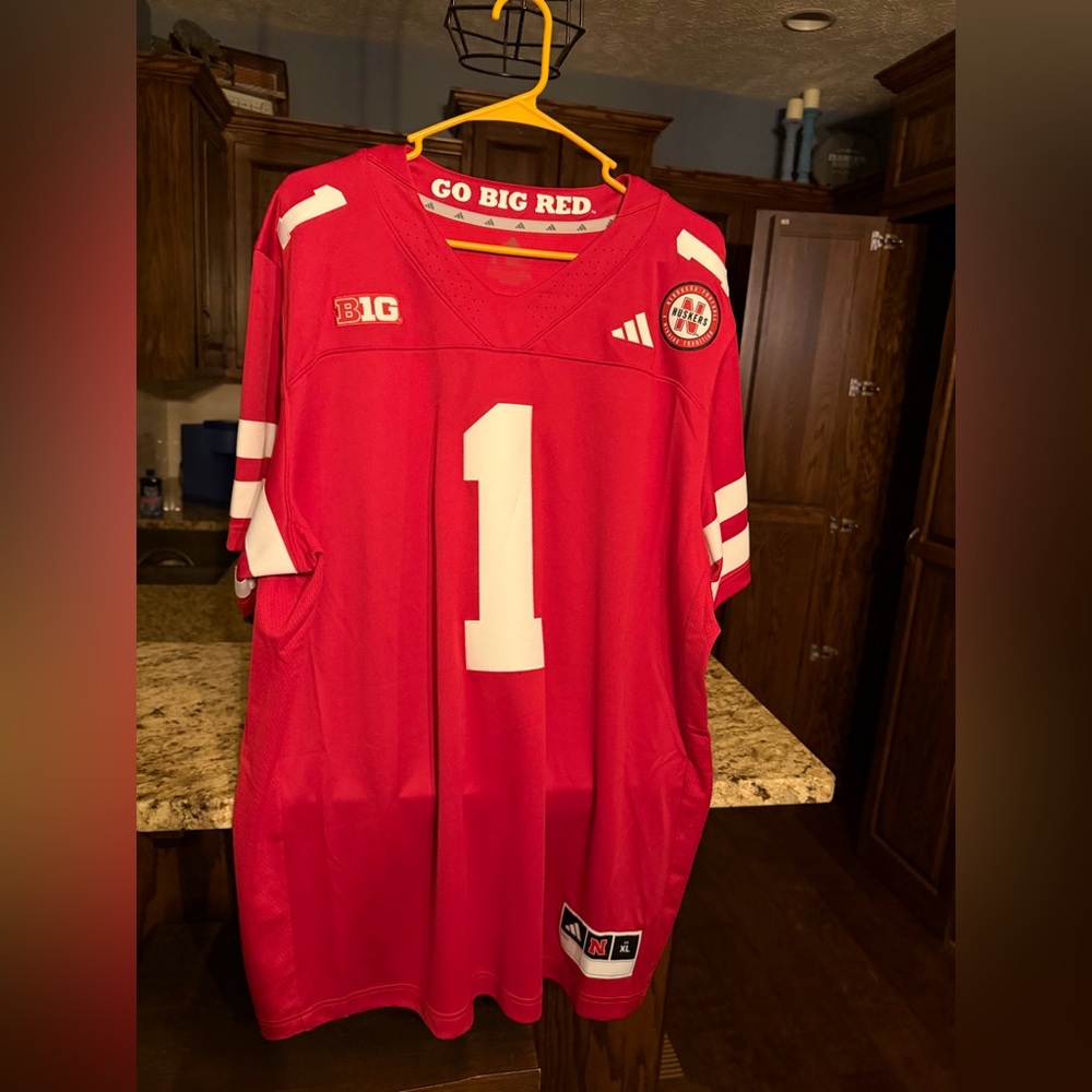 NEW Adidas Nebraska Cornhuskers Home Red Jersey - XL